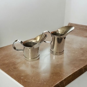 Vintage Stainless Steel Creamer Set: 18/8 Food Grade Pitchers