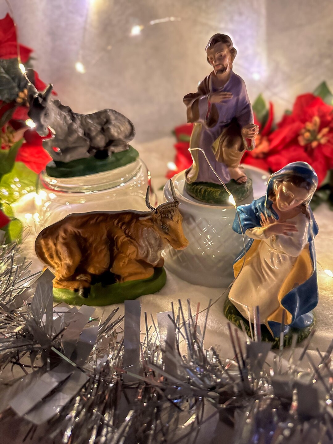 Hand Painted in Italy Nativity Set Joseph Mary Donkey and Etsy