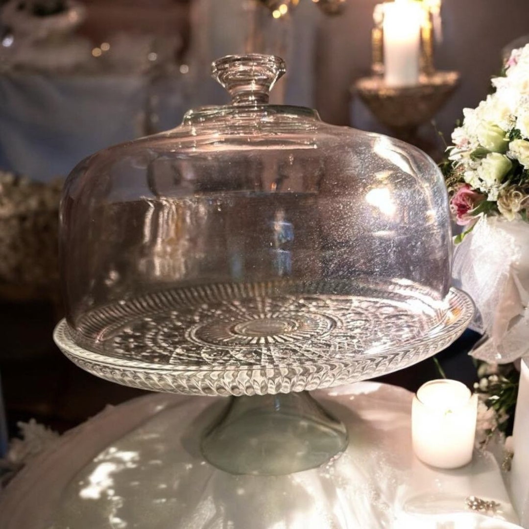 Charming Pedestal Cake Stand With Dome Versatile 9-inch Cake Plate ...