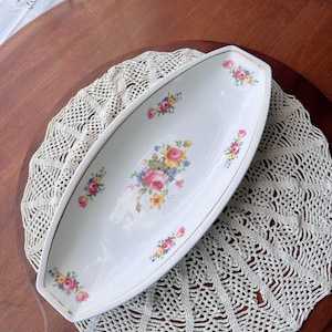 Antique German China Small Oval PlateTray - Vintage Decor