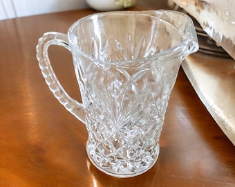 Vintage Anchor Hocking Prescut Clear Glass Pitcher / Creamer - Classic Glassware Collectible
