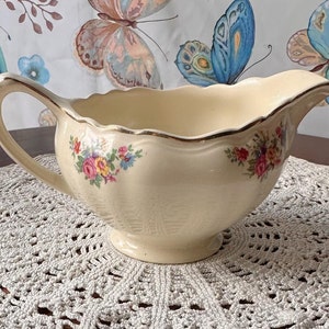 1950s Tableware - Vintage Creamer J & G Meakin Sol Ware Lilac Floral England #391413 Creamer