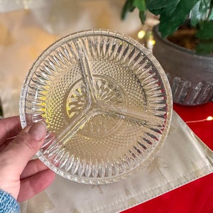 English Divided Crystal Serving Platter - Elegant 6” Centerpiece for Stylish Entertaining