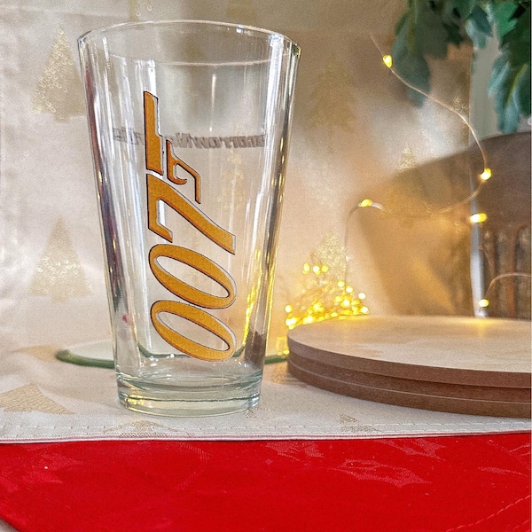 Vintage 1997 James Bond 007 Logo Pint Glass - Tomorrow Never Dies - Retro Movie Memorabilia - Collectible 15oz Beer Glass