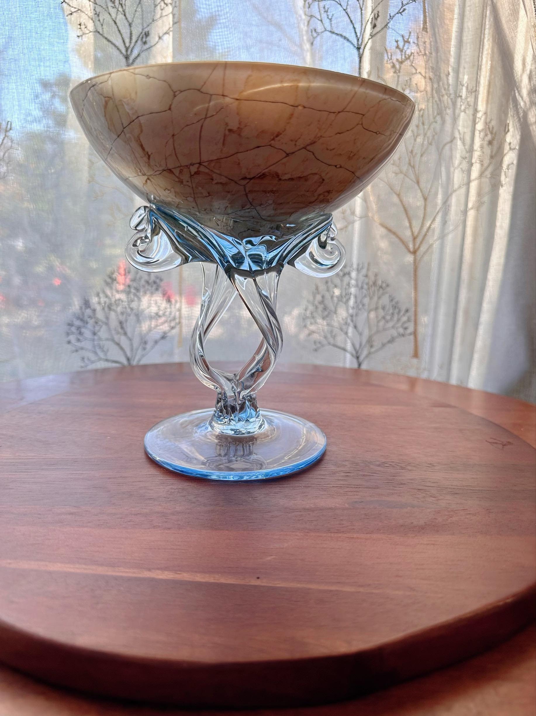 和ガラス コンポート ジョゼフィナ アートファクトリー クロスノ ケース入りアートガラス