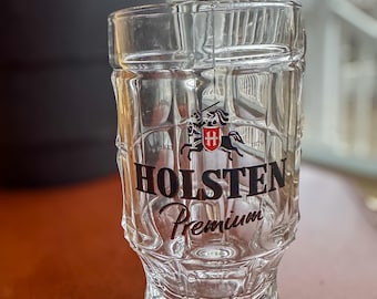 ヴィンテージドイツビールジョッキ：キングとジョッキ、リブ付きガラス