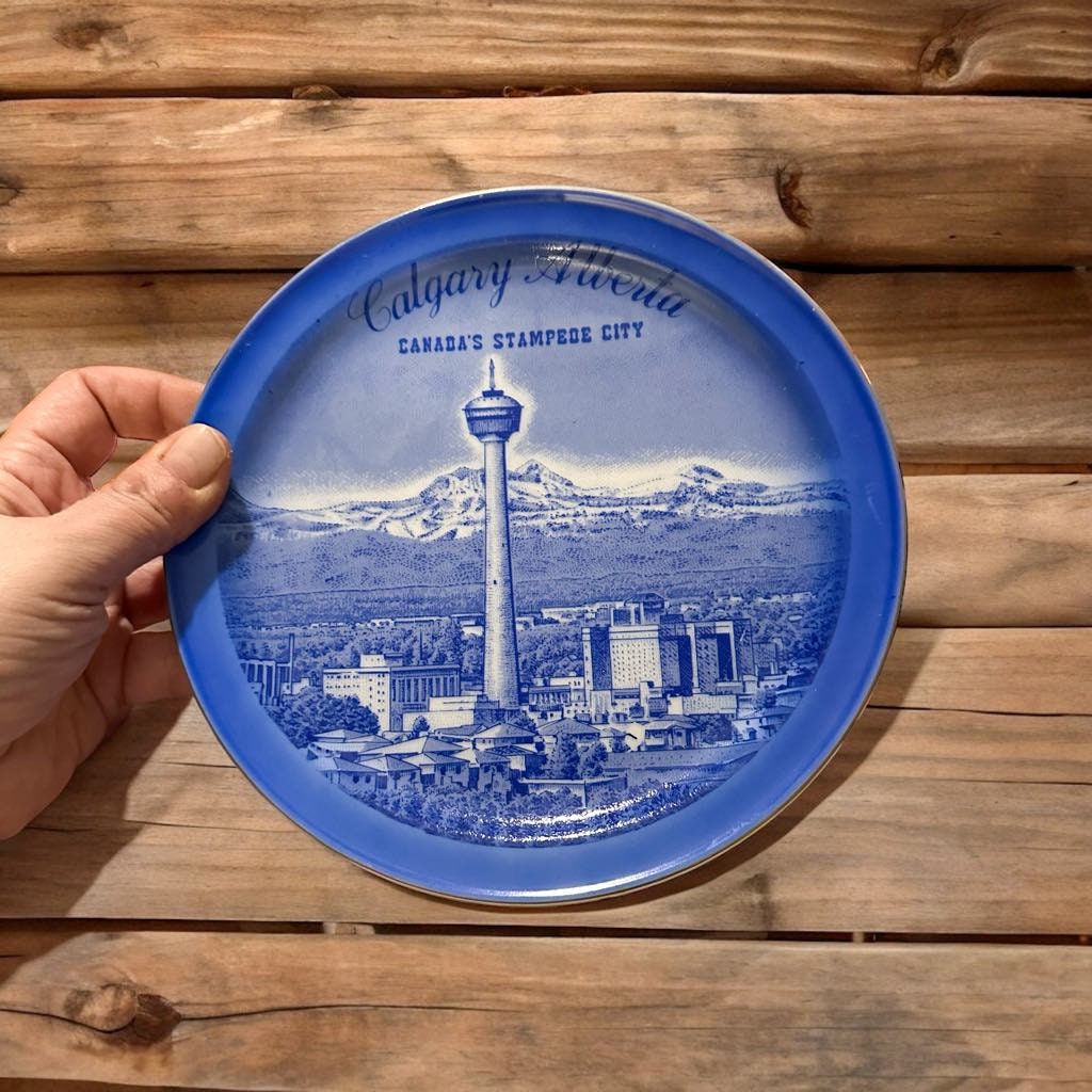 Vintage Calgary Stampede City Plate: Alberta Souvenir Decor