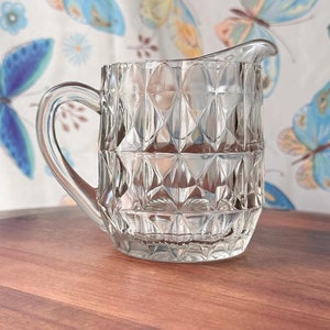 1930s Jeanette Windsor Depression Glass Milk Pitcher Creamer - Vintage Glassware