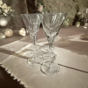 Set of 6 Cordials Schnapps Glasses - Vintage Champagne Coupe Glassware Collection