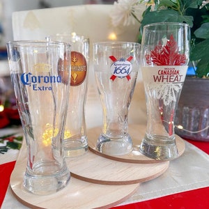 Vintage Weizen Beer Glass Collection: Molson, Kronenbourg, Corona, L&#39;Alchimiste
