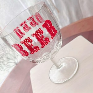 Vintage 1970s Bartlett-Collins Thumbprint Stemmed Beer Glass Goblet