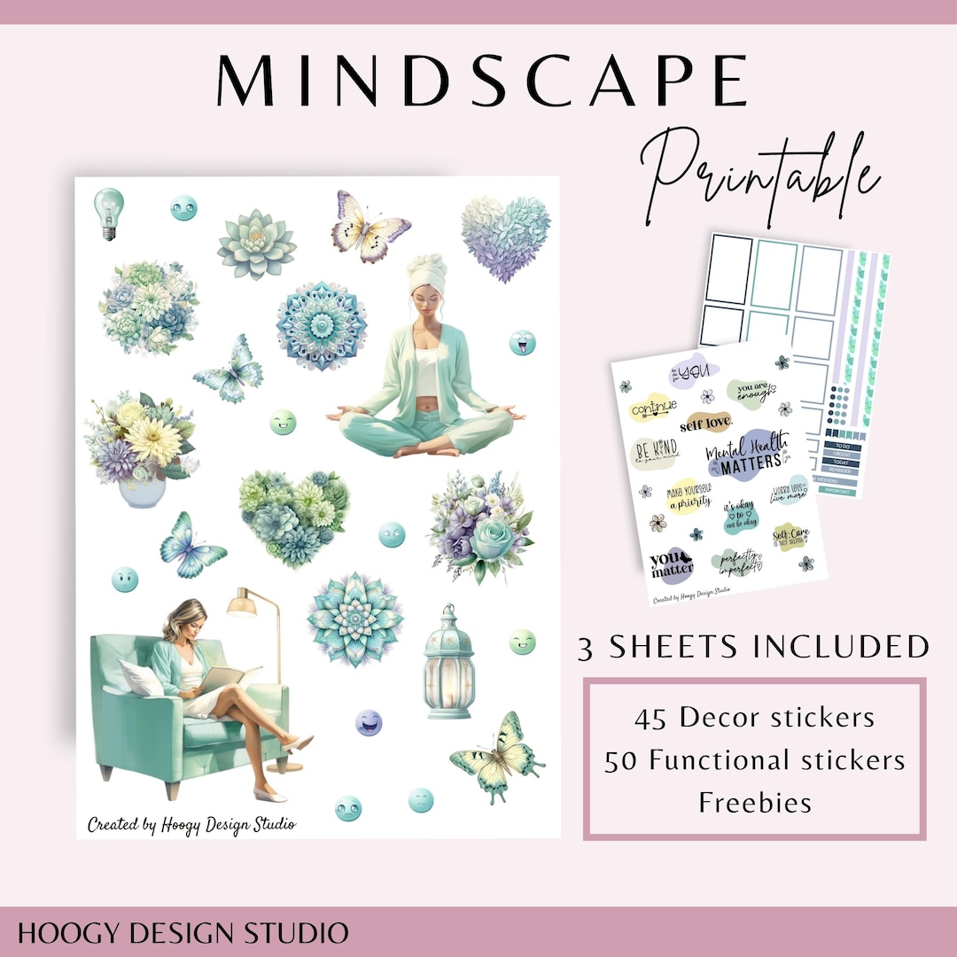 Mindscape Printable Planner Stickers | Mental Health Awareness Decor ...