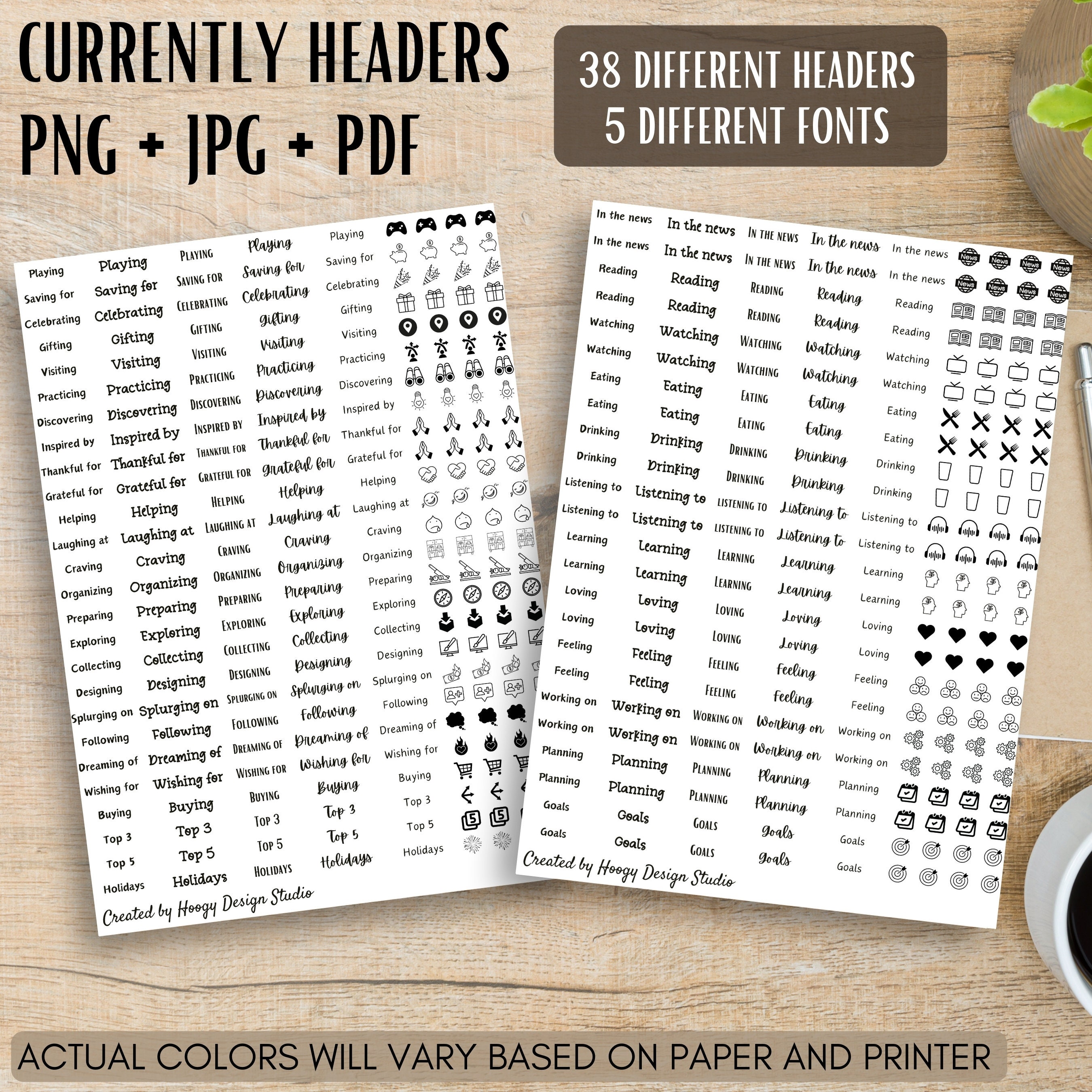 Functional Printable Sticker Sheets | Planner Toolkit | Currently ...
