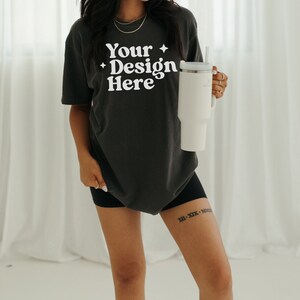 Comfort Colors C1717 Pepper Mockup Oversized Tshirt Mockup Pepper Colored Shirt Aesthetic Mockup Model Mockup Trendy Mock