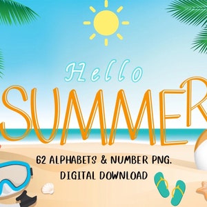 62 Hola verano naranja Letras y números del alfabeto Archivo PNG Descarga de archivos de fondo transparente, Descarga digital, Letras de graffiti