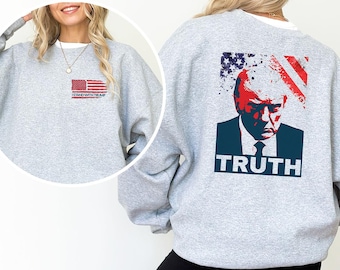 Sudadera Trump TRUTH, jersey con gráfico patriótico, apoyo a Trump, regalos republicanos patrióticos, postelecciones, suéter MAGA, 47.º presidente