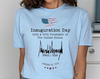 Camiseta de la inauguración de Trump en 2025, camiseta con bandera patriótica, regalo posterior a las elecciones, camiseta inaugural, pro Trump Ultra MAGA, voto republicano conservador