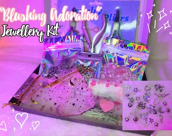 DIY "Blushing Adoration" Rosa Söt Smyckestillverkningssats (6 Armband & Smycken)