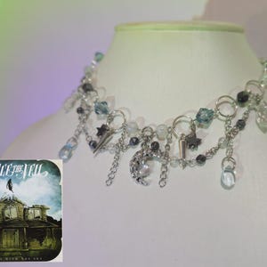 Pierce The Veil &quot;Collide With The Sky&quot; Inspired Necklace Choker Moon Stars Sky Emo Alternative Goth Jewellery
