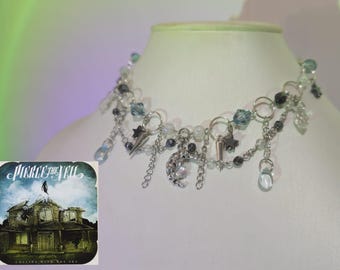 Pierce The Veil &quot;Collide With The Sky&quot; Inspired Necklace Choker Moon Stars Sky Emo Alternative Goth Jewellery