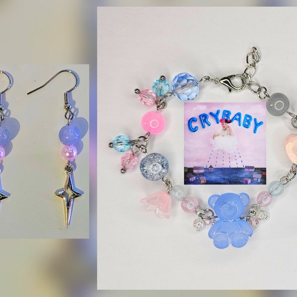 Melanie Martinez "Crybaby" Themed Armband & Ohrringe Set Schmuck Handmade