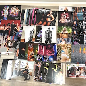 Mystery Signed Autograph Wrestling WWE AEW TNA 8x10 Photo lot of 5