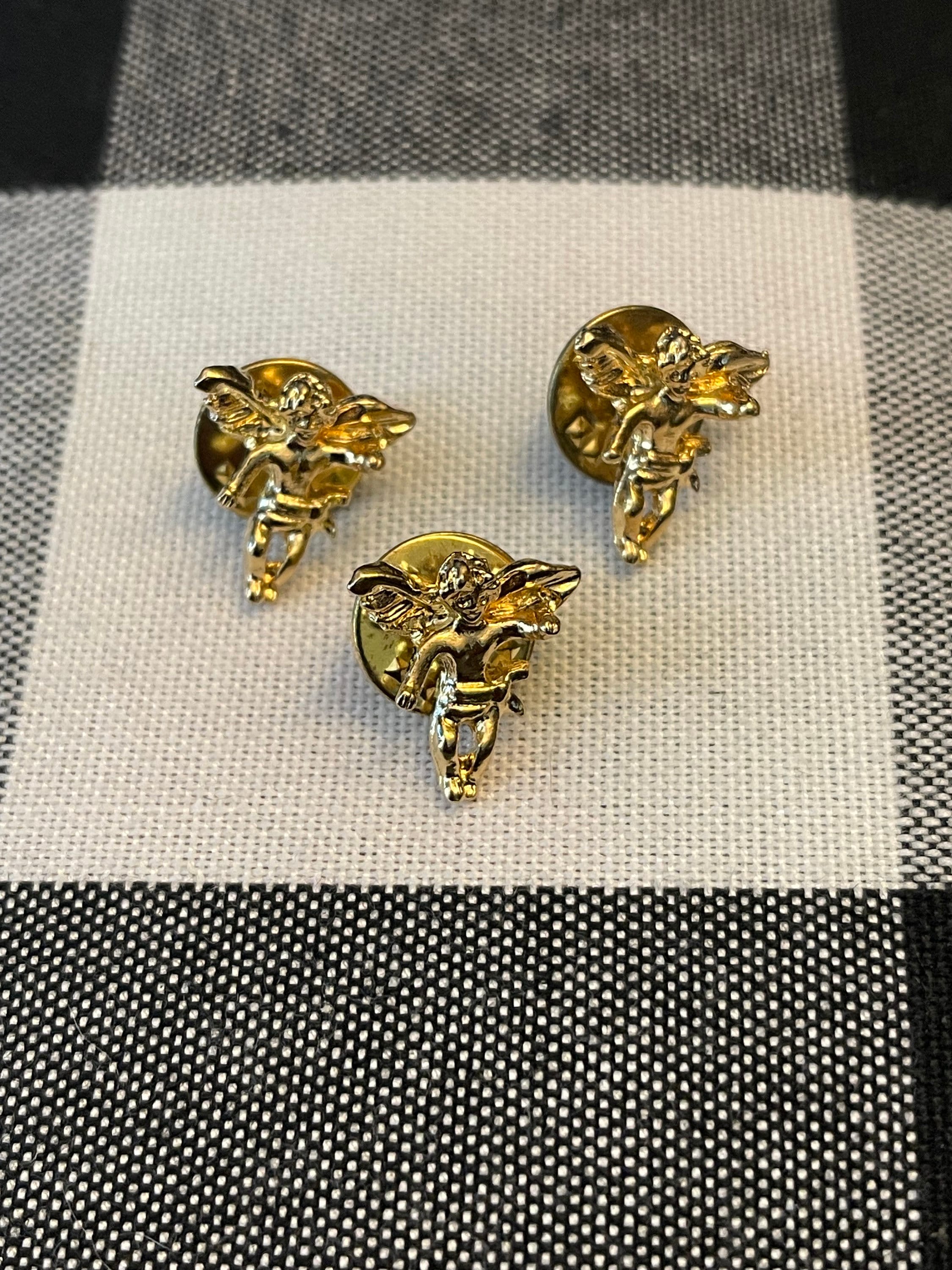 Vintage Schutzengel-Engel-Engel-Engel-Engel-Gold-Ton-Revers-Pins-Krawatten-Pin