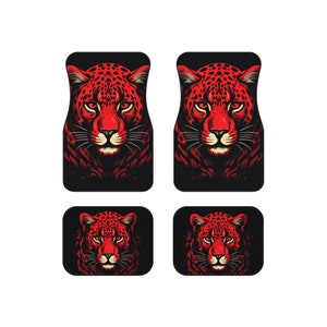 Red Jaguar Car Floor Mats (Set of 4)