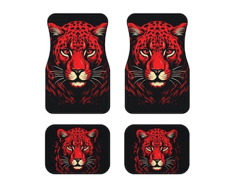 Red Jaguar Car Floor Mats (Set of 4)