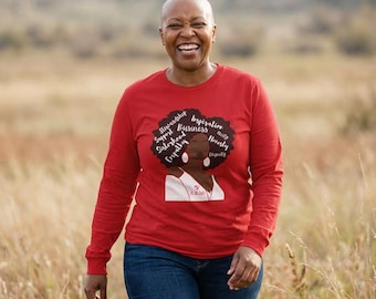 Lambda Kappa Mu Sisterhood Empowerment Long Sleeve Shirt  Black Woman Afro Inspirational Tee
