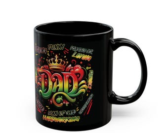 Crowned DAD Graffiti Word Art Mug
