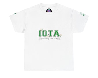 Iota Phi Lambda  T-Shirt  IOTA Strong Since 1929  White Rose Greek Letters  Sorority Pride Tee