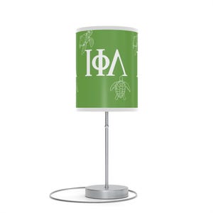 Iota Phi Lambda Turtle Desk Lamp  Green Sorority Lamp with Greek Letters  Dorm, Office & Home Decor