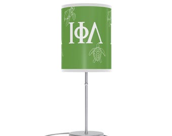 Iota Phi Lambda Turtle Desk Lamp  Green Sorority Lamp with Greek Letters  Dorm, Office & Home Decor