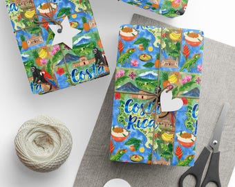 Costa Rica Gift Wrapping Paper | Unisex Cultural Gift Wrap for Ticos