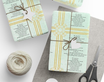 Personalized Love Song Lyrics Wrapping Paper | Custom Wedding Anniversary Gift