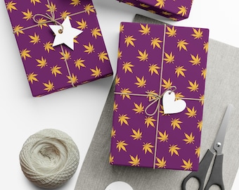 Cannabis Gift Wrapping Paper | Bold Marijuana Leaf Design in Vibrant Colors | Perfect Wrap for 420 Celebrations and Unique Stoner Gifts