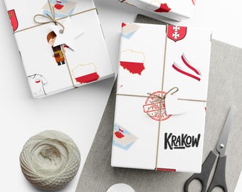 Poland-Themed Gift Wrapping Paper | Polish Flags & Folk Culture