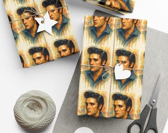 Elvis Presley Gift Wrapping Paper | Rock n Roll Legend | Retro and Vintage Music