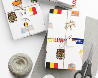 Belgium Gift Wrapping Paper | Flags, Waffles, Maps