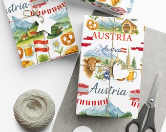 Carta da regalo austriaca / Icone e simboli austriaci / Carta per pretzel / Cultura viennese