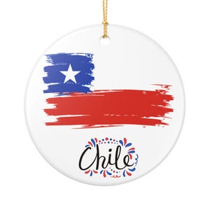 Chile inspirierte Weihnachtsverzierung | chilenische Flagge Urlaub Baum Dekor | Kulturelles Andenken für chilenische Familien und Freunde