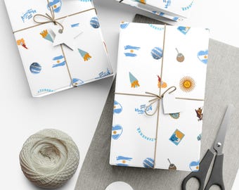 Argentina Gift Wrapping Paper | Festive Wrap | Latin America Art | Buenos Aires | Sun of May