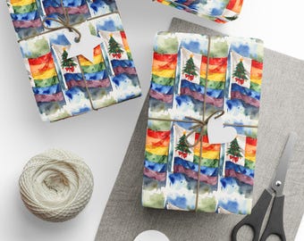 LGBTQ Rainbow Christmas Wrapping Paper | Gay Gift Wrap | Queer & Pride Xmas