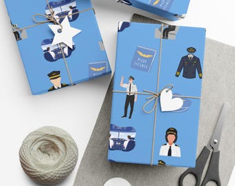 Flight Crew Gift | Sky Blue Wrap | Travel Lover | Airplane Wrapping | Aviation | Airport