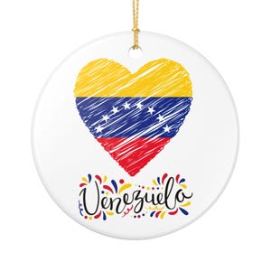 Venezuela Inspired Christmas Ornament | Heart Flag Design Holiday Tree Décor | Cultural Keepsake Gift for Venezuelan Families and Friends