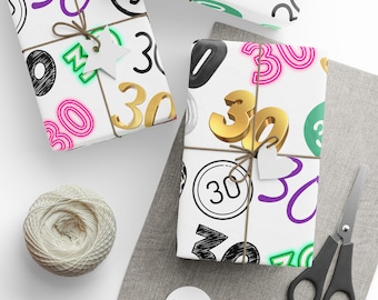 Geschenkpapier zum 30 Geburtstag | Farbenfrohe Meilenstein Feier