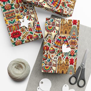 Peruvian Christmas Peru Gift Wrapping Paper | culture | Cultural & Andean Wrap