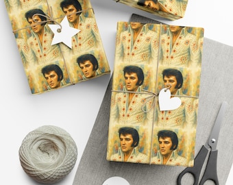 Elvis Presley Wrapping Paper | Retro Rock n Roll Fan Gift Wrap