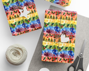 LGBTQ Rainbow Gift Wrap | Gay Pride Paper | Queer Christmas